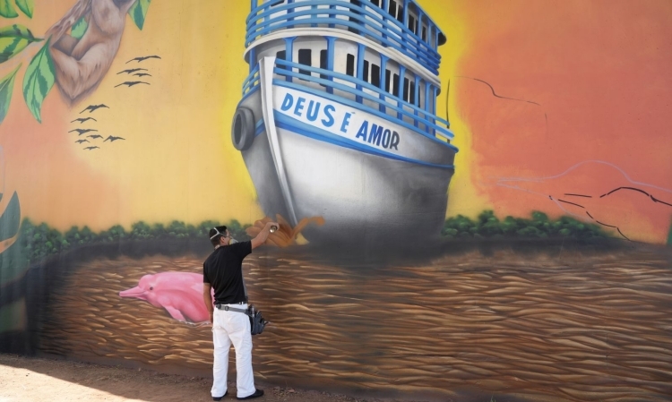 Arte amazônica transforma viaduto em Porto Velho e valoriza cultura local